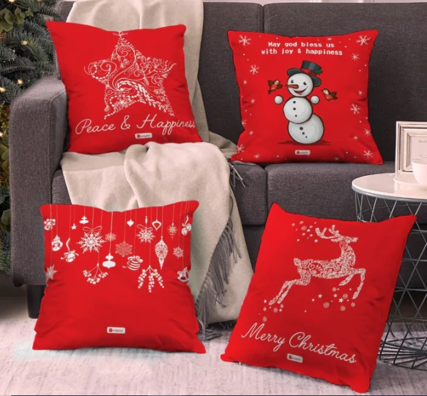 All Red Assorted Cushion Covers