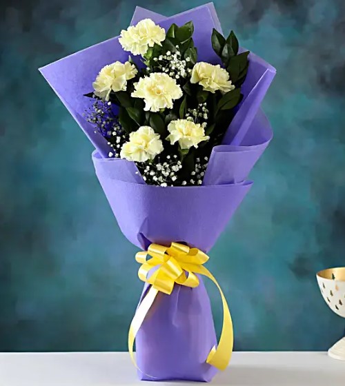 Sunshine Love 6 Yellow Carnations