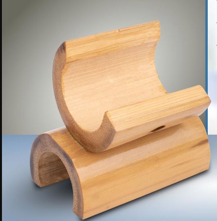 Bamboo Half Moon Phone Stand